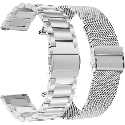 22mm Stainless Steel Watchband For Huawei Watch GT2 Pro/Huami Amazfit Stratos GTR/Samsung Galaxy watch 46mm Watch3 45mm Bracelet