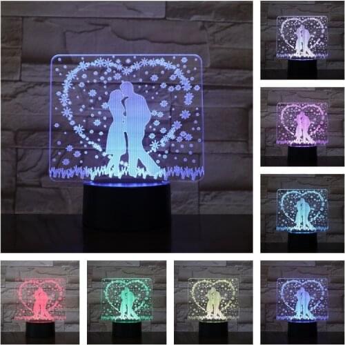 Nighdn 3d Lamp Romantic Love Creative ValentineS Day Gifts Led Night Light Decorative Table Lamp Bedroom Dormitory Lighting