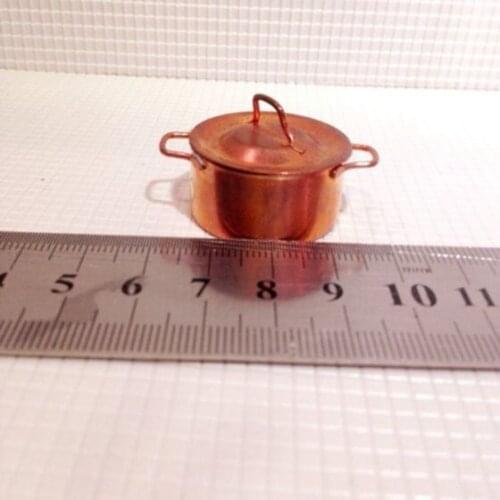 ABWE Best Sale 1/12 Dollhouse Miniature Kitchen Copper Pot with Lid