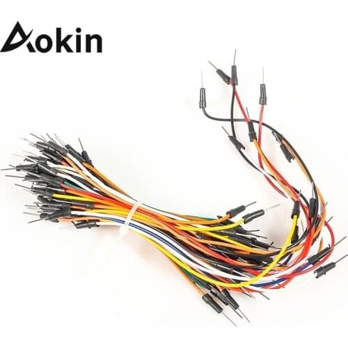 Aokin 65pcs/lot Solderless Flexible Breadboard Jumper Wires Cables Bread Plate Line For Arduino