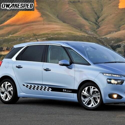 Car Sport Stripes Styling Body Door Side Skirt Decor Sticker Vinyl Decals For-Citroen C4 Auto Tuning Accessories Stickers