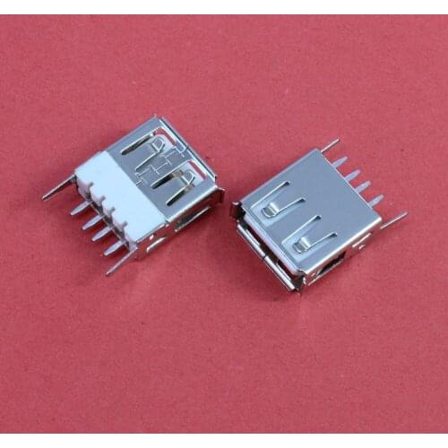 ChengHaoRan 1Piece USB Type A Female Vertical Socket Connector 180 Degrees 4 Pin Plug Jack Connectors