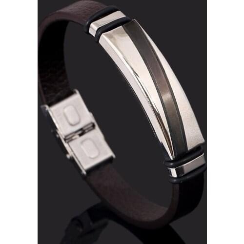 CIBOCIBO Simple Bracelet Men Luxury Brand Design Wristband Metal Bracelet Pulsera Hombre Vintage Trendy Men Gifts Pulseras Mujer