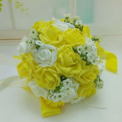 Purple blue pink Fashion red Handmade Brides Bridesmaid Flower Wedding Bouquet Hand Flowers send corsage/Wrist Corsages