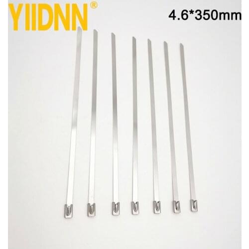 100pcs 0.18 Inches(4.6mm)Wide 0.25mm Thick Stainless Steel Sprayed Cable Tie, 350mm Long