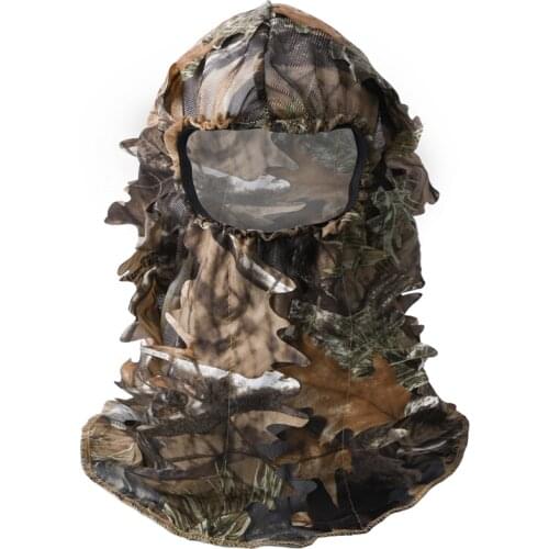 3D Leaf Camouflage Headgear Scarves Full Face Mask Wargame Cycling Hunting Army Bike Military Helmet Liner Tactical Airsoft Cap