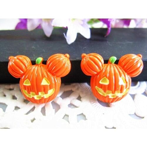 50pcs/lot about 20MM flat back kawaii resin Halloween pumpkin DIY resin cabochons accessories