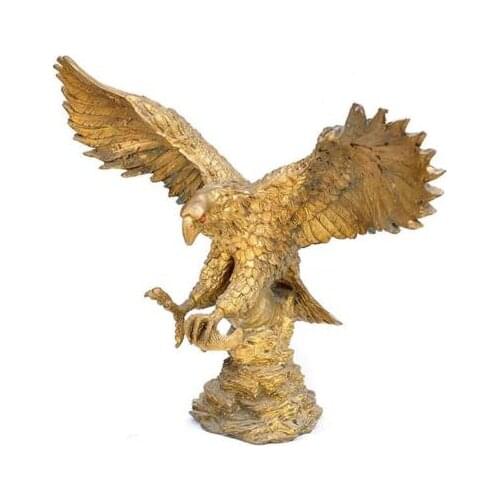 China Chinese Bronze Copper Wealth Fly Eagle Statue On Tree Branch Sculpture