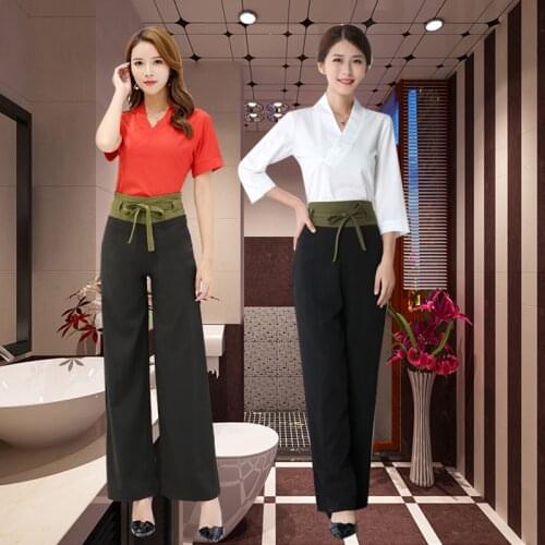 Beauty uniform white Spa uniforms salon thai clothes Fashion Slim massage uniforms health Overalls Beauty salon Work clothes