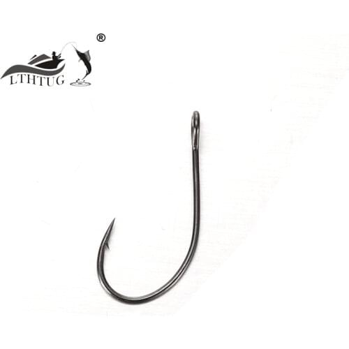 20Pcs/lot LTHTUG High carbon steel Fishing Single Hook Nickel Large Hole Sharp Spoon Bait Hook Stream Fishing Bait Trout Chub