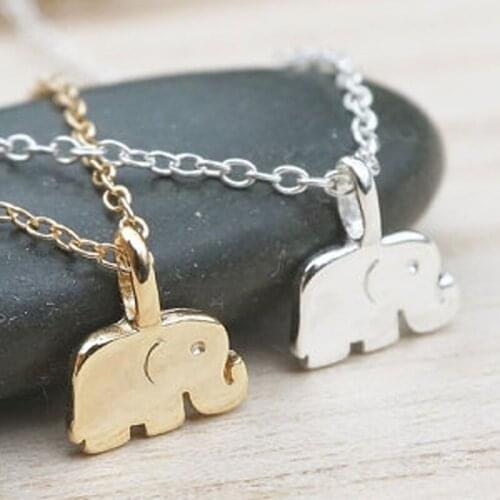 Fashion Simple Animal Lovely Cute Elephant Pendant Necklace Gold Filled Necklace Good Luck Gifts Collier Femme Jewelry