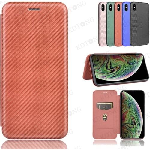 Fashion Luxury Carbon Fiber Flip Phone Case For Alcatel 1S 2021 1SE 2020 With Card Slot Bracket Shockproof Cover Coque Capa