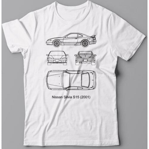 Mens T Shirts Fashion 2019 Cool T-shirt Blueprint Nis Silvia S15, Technical Tee Shirt JDM
