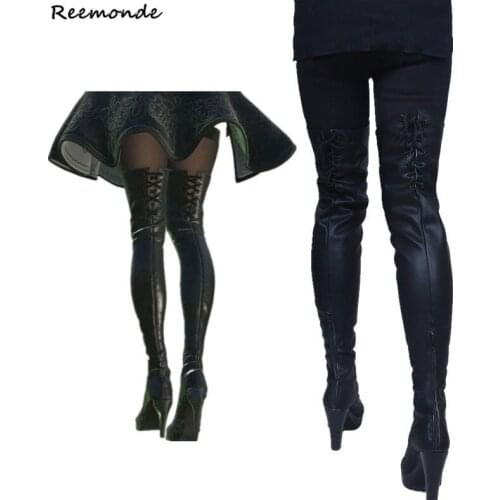 Custom made Games NieR: Automata YoRHa No.2 Type B Cosplay Shoes Black Boots High Heels Shoes For Women Girls Party Shoes