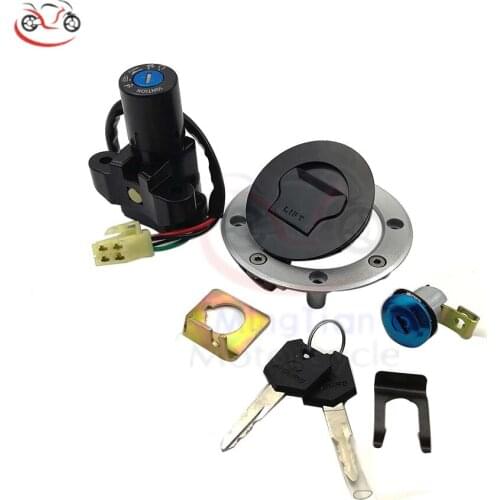 Motorcycle Ignition Switch Oil Fuel Gas Tank Cap Cover Seat Locks Key Set for Suzuki GS500 2001-2012 2011 2010 2009 2008 2007