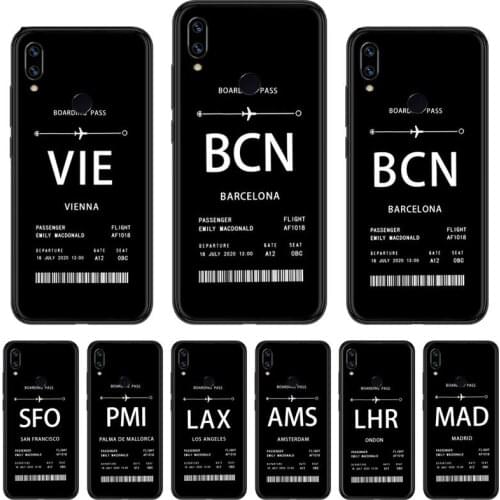 Personalised Plane Ticket Phone Case For Xiaomi Redmi 7 8 9t a3 9se k20 mi8 max3 lite 9 note 9s 10 pro
