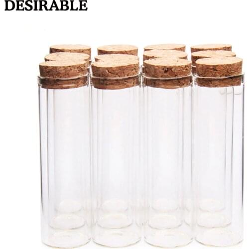 5pcs/set 50ml Clear Glass Bottles Vials Jars with Cork Stopper Sub-bottle Storage Jars test tube DIY Wedding Home Decor gifts