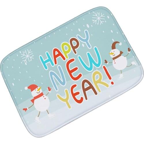 Drop Shipping Merry Christmas Gift Mat Flannel Outdoor Carpet For Home Doormat Anti-Slip Bathroom Carpet Kitchen Mats Rug