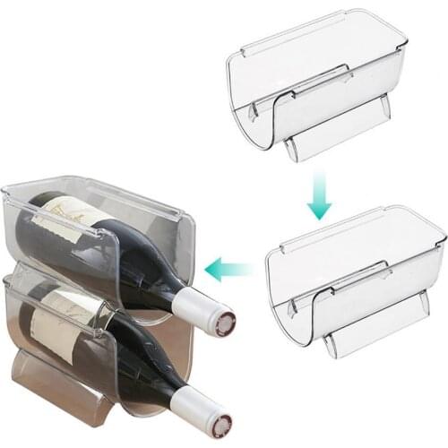 Dropshipping Storage Rack Transparent Space Saving Acrylic Wine Rack Storage Organizer for Wine