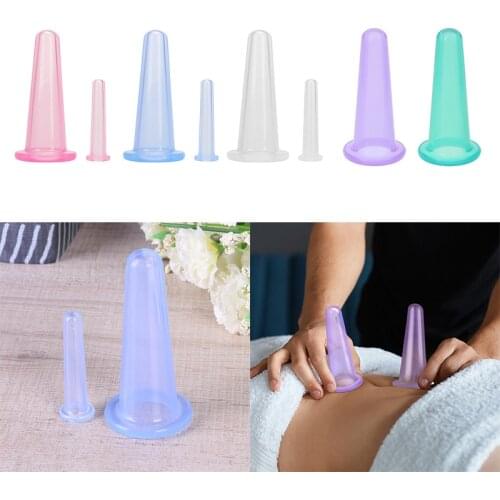 2pcs/set Silicone Cupping Suction Can Vacuum Face Leg Arm Relaxation Massage Cup Suction Can Vacuum Face Massage Cup