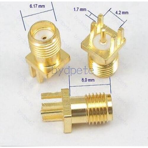 SMA female pin jack 0.62'' socket PCB Edge Mount Solder RF Connetor Adapter