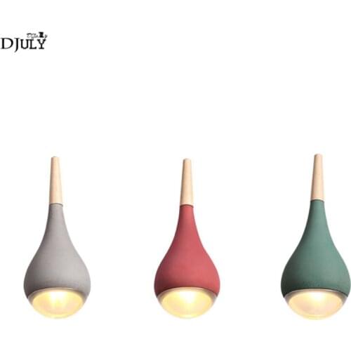 Nordic Modern Acrylic Concrete Pendant Lights Water Drop Shape for Living Room Kitchen Bar Home Deco Led Hanging Light Fixtures