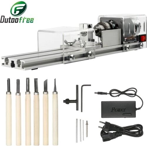 110V-240V Mini Wood Lathe Machine Speed Adjustable Rotary Tool Set Buddha Pearl Lathe Grinding Polishing DIY Woodwork Tool