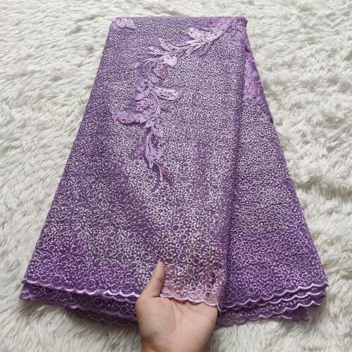 High Quality African Lace Fabric Pure Purple French Net Embroidery Tulle Lace Fabric For Nigerian Wedding Party Dress ZP124