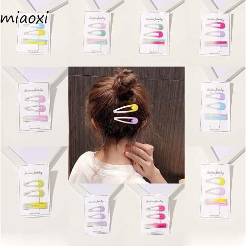 4pc/Pair Fashion Women Cute Barrettes Cartoon Snap Metal Hairpins For Girls Clips Adult Flower Fruit Print Hair Accessories