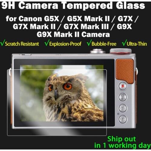 2PCS G7X Camera Glass 9H Hardness Tempered Glass Ultra Thin Screen Protector for Canon G7X MARK II III G5X MARK II G9X Camera