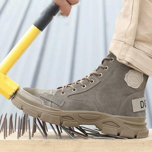 Security Work Boots For Men Safety Shoes Male Work Sneakers Indestructible Steel Toe Work Shoes Man Anti-Smashing Safety Boots