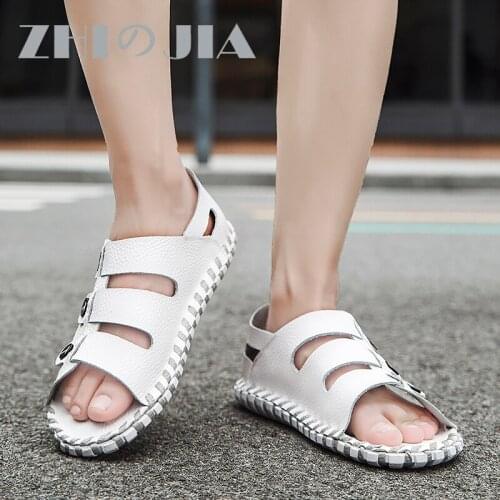 ZHIのJIA Men's Leather Sandals