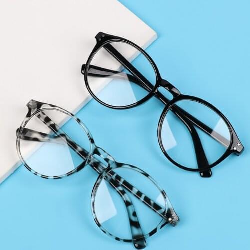 1Pc Myopia Glasses Round Frame Anti Blue Light Eyeglasses Women Men UV Protection Gaming Glasses Optical Eyewear -1.0~-4.0