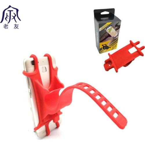 300pcs/lot loveme Universal Bike Motorcycle Mobile Phone Stand Holder Silicone Non-slip Buckle Pull Phone Mount Handlebar Bracke