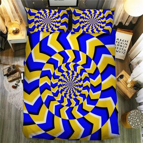 3D Optics Rotation Vortex Illusion Bedding Set Queen King Duvet Quilt Cover Set Single Double Bedclothes For Children Kid Adult