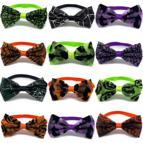 50/100pcs Halloween Pet Supplies Pet Bowties Pet Cat Grooming Accessories Pet Dog Bow Ties Hand-made Pet Products for Small Dog