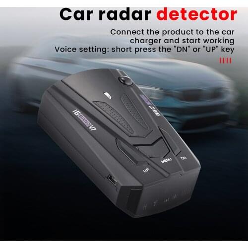 V7 Car Radar Detector English Russian Voice Speed Alert Warning Alarm System 12V Vehicle Anti Radar Detector Auto Accessories