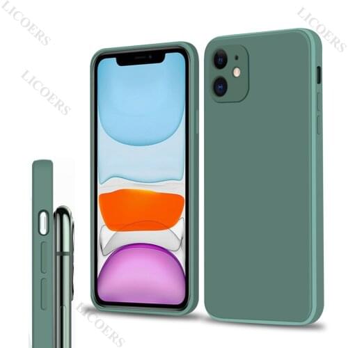 For iPhone 12 Pro 12Pro Max Mini 11 XS XR X SE 2020 7 8 Plus 6S Case Square Liquid Silicon Full Protect Lens Camera Cover Funda