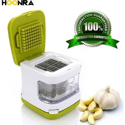 HOONRA Onion Chopper Garlic Crusher With Stainless Steel Blades Garlic Press