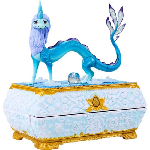 Disney Genuine Raya and The Last Dragon Same Movie Sisu Hand-made Children Luminous Music Box Storage Drawer Girl Boy Gift