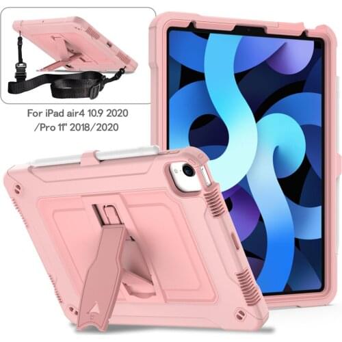 Kids Case for IPad Pro 11 2018 2020 Tablet Cover for IPad Air 2020 Air 4 10.9" Funda Heavy Duty Silicone Hard Armor Shell +strap