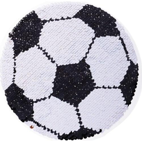 Reversible Embroidered Score Football Sequins Patch Sewing Applique Sew on