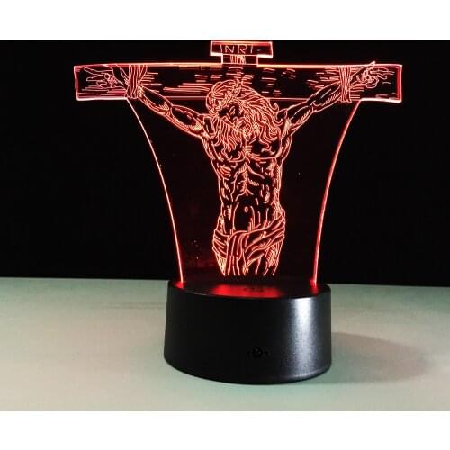 Jesus 3D Bedroom Lights LED Night Lamp USB Table Desk Lamps Novelty Home Decor 7 Colors Gift Home Decor Client Gift Table Light
