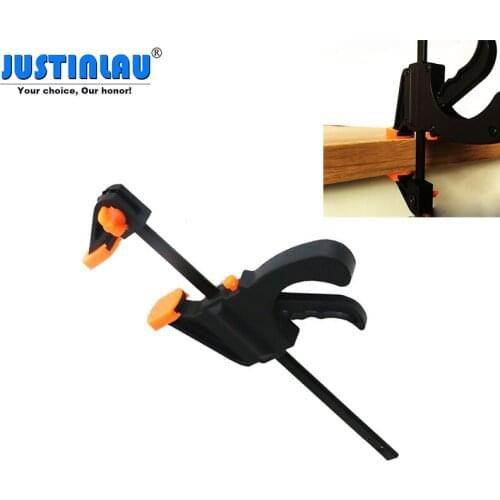 JUSTINLAU 4 Inch Wood Working Bar F Clamp Quick Grip Ratchet Release Squeeze Hand Tool DIY Timber crimping tool