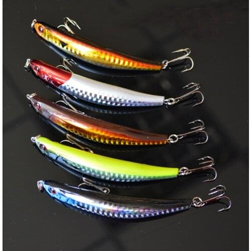 L106H 5pcs/set 9cm 7.5g Fishing Lure Topwater Sub Surface Dying Fish Hard Bait with 5 colors