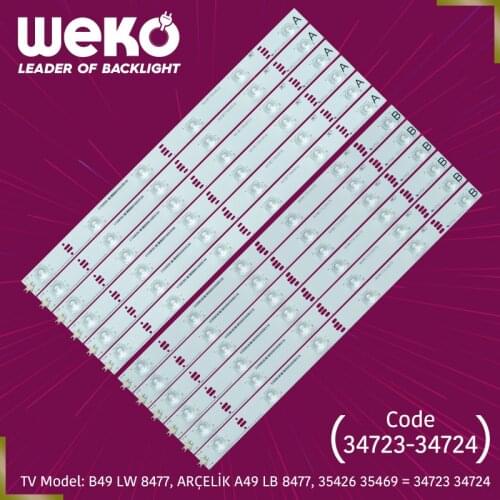 TV LED BAR- ARCELİK_49_ATHENA_6X6+6X6_2121C_6S1P_NH_L P84+83.5 ZBC60600-AA -R P84+83.5 -ZBD60600-AA 47.4 CM 6 LEDS TOTAL 12 PCS