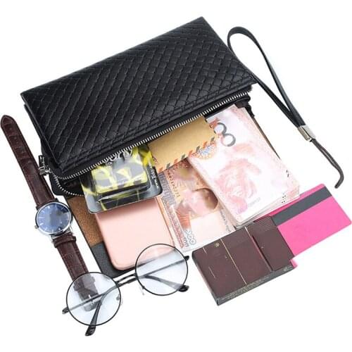 Men Business Handbag Clutches Male Large Purses Female Casual Envelope Large Capacity PU Leather Handy Bag