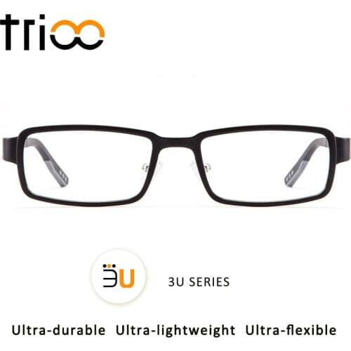TRIOO 3U Series Suqare Mens Reading Glasses Quality Ultem Myopia Eyeglasses Minus Spectacles Anti Blue Ray Eyewear Ultra-durable