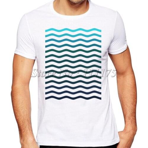 2019 Newest Fashion Water Ripple Printed T-Shirt Mens Summer Cool Design Tops Custom Hipster Tees