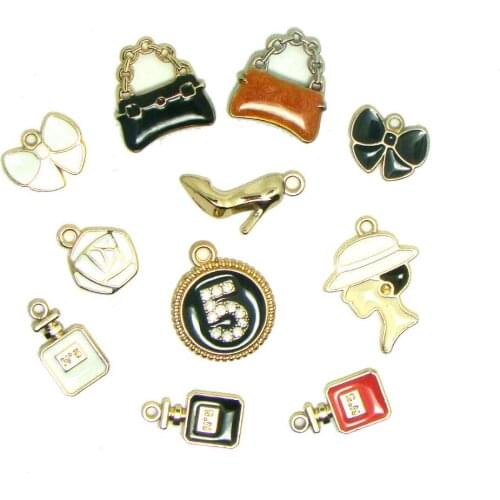 Wholesale metal DIY Necklace Bracelet charms ornament mobile phone decorations costume jewelry accessories 7pcs lot free shippin